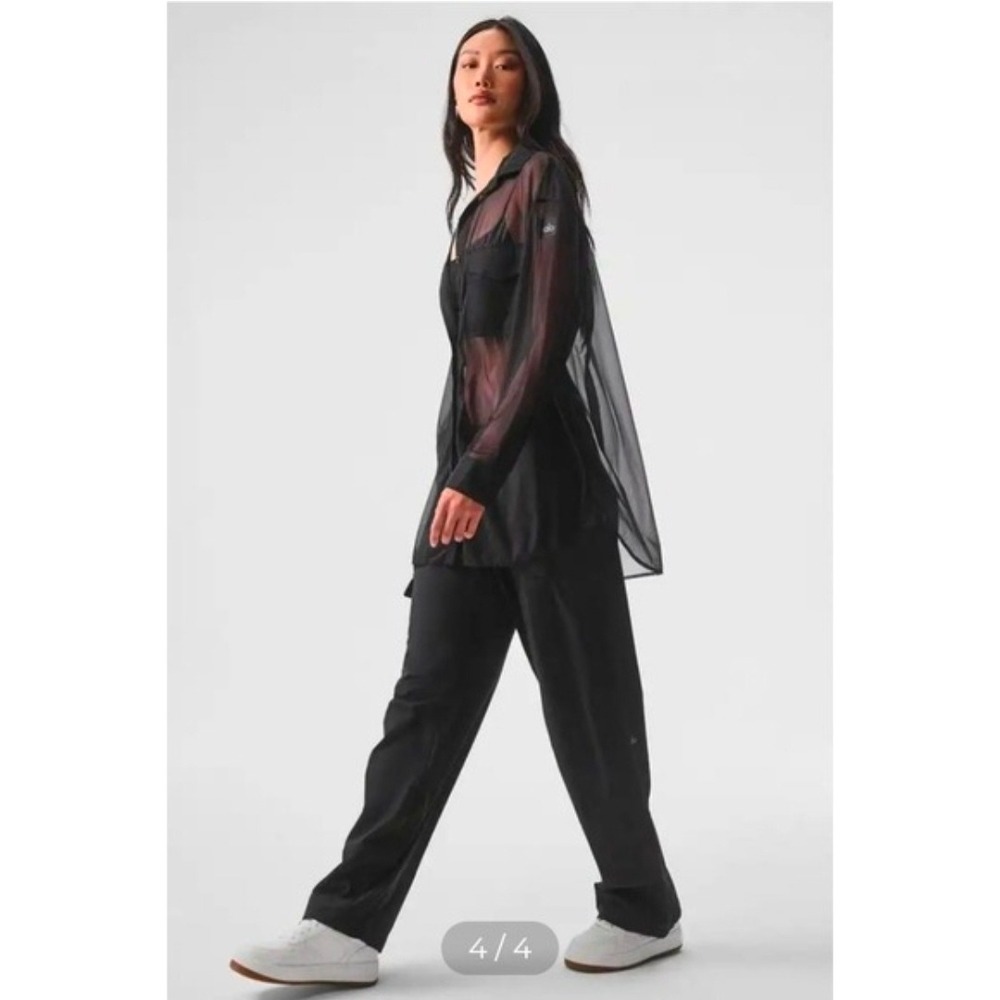 Alo Yoga UNISEX Sheer Mesh Button Down Utility Atheleisure Streetfashion